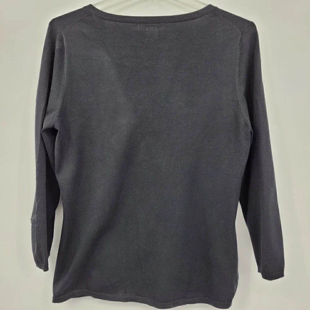 Ann Taylor Vintage Silk Blend Black Knit Sweater